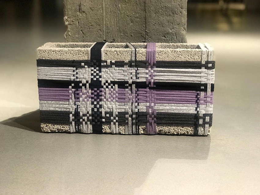 Thin Grey Block, Purple Pastel Colors Threads