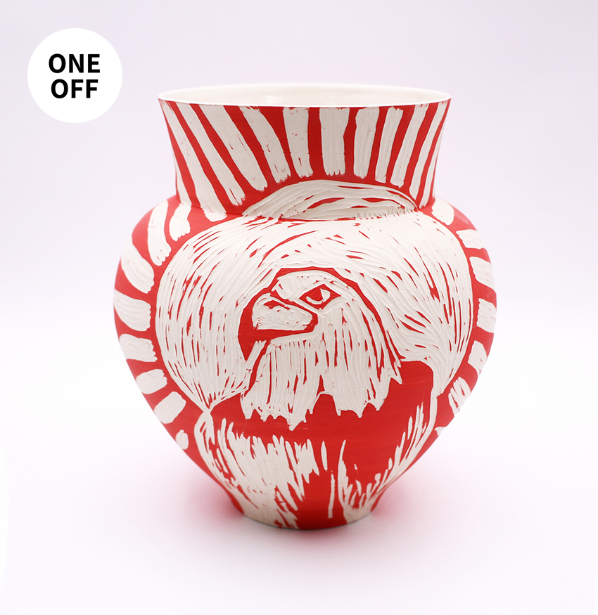 Red Eagle Vase